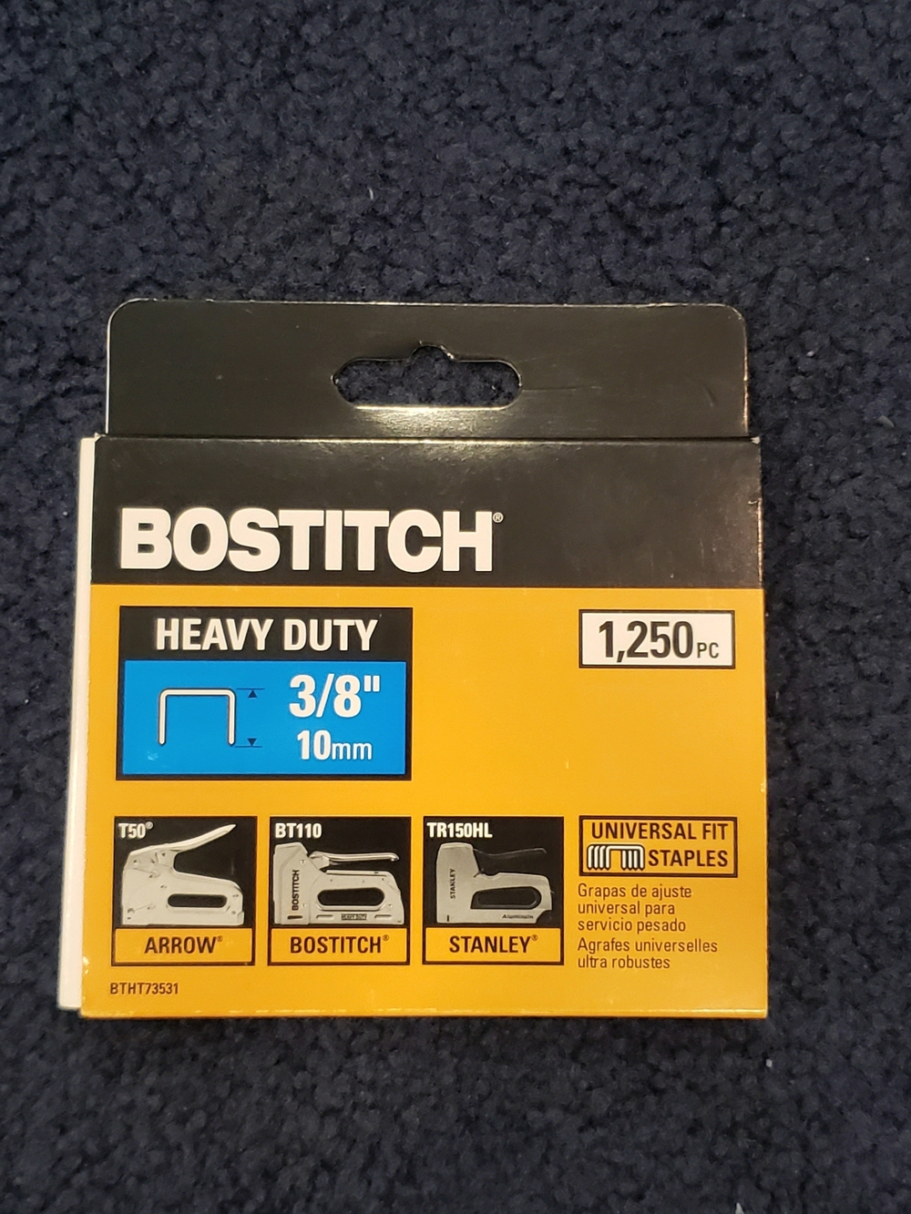 Bostitch Heavy Duty 3/8" (10mm) Staples - Yellow Pack